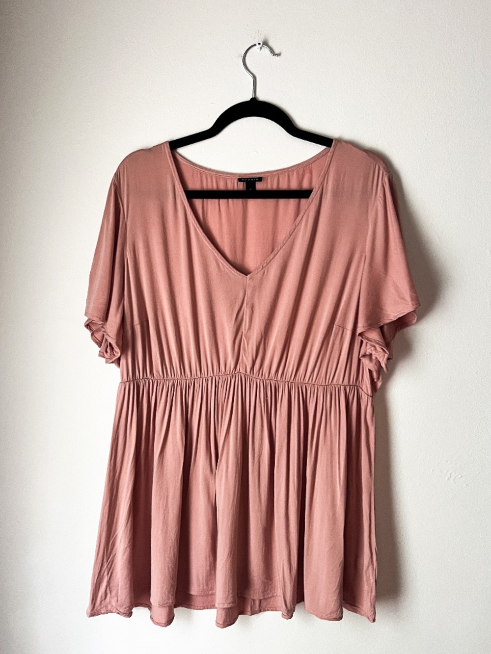 Torrid Dusty Rose Babydoll Top Plus Size Flowy Boho Cottagecore Romantic Blouse